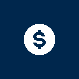 Arbitration Services, Inc. White dollar sign in a circle against a dark blue background.
